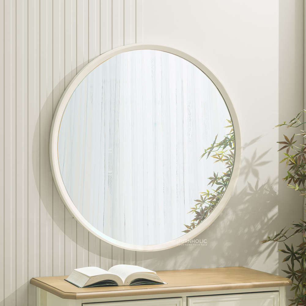 Jual IFURNHOLIC Wanda Round Mirror 80 L Cermin Dinding Ivory